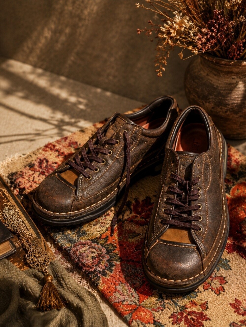Clarks Brown Leather Lace Up Comfortable Shoes | Oxfords Dark Academia Boho